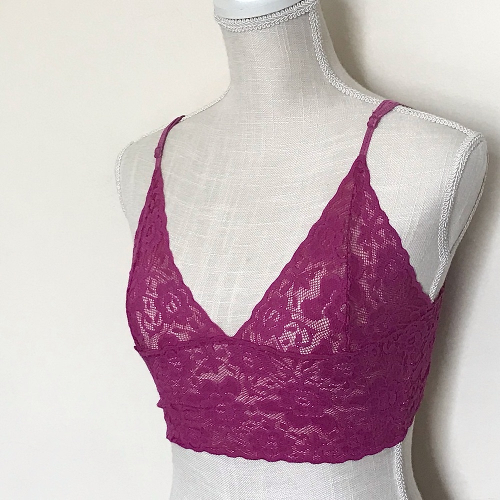 Lace Dark Pink Bralette